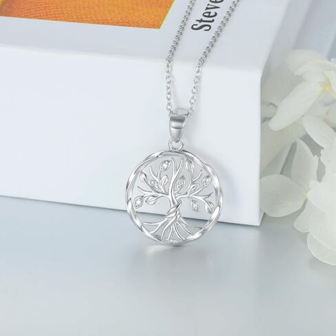 LWXIE Diamond Fox Necklace for Women 925 Sterling Silver Tree of Life Fox Pendant Necklace Animal Jewelry Gifts for Her Girls Women Mom Wife Girlfriend Daughter in Kuwait