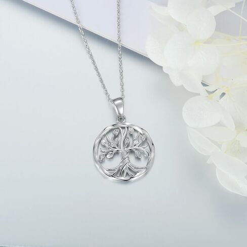 LWXIE Diamond Fox Necklace for Women 925 Sterling Silver Tree of Life Fox Pendant Necklace Animal Jewelry Gifts for Her Girls Women Mom Wife Girlfriend Daughter in Kuwait