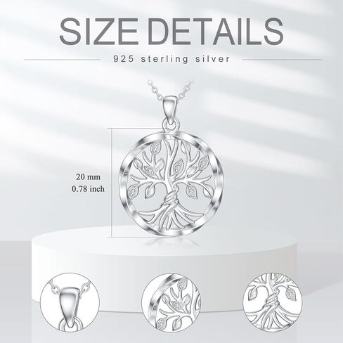 LWXIE Diamond Fox Necklace for Women 925 Sterling Silver Tree of Life Fox Pendant Necklace Animal Jewelry Gifts for Her Girls Women Mom Wife Girlfriend Daughter in Kuwait