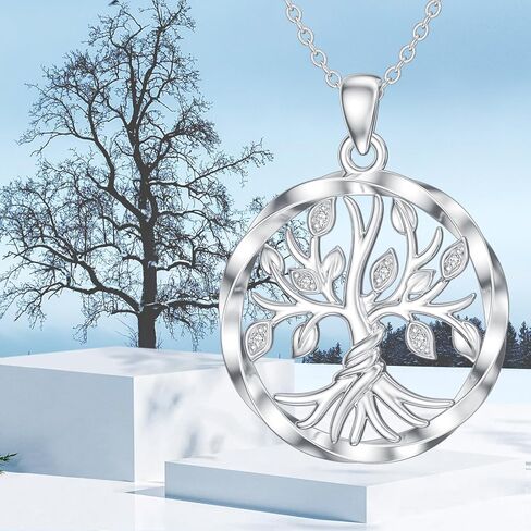 LWXIE Diamond Fox Necklace for Women 925 Sterling Silver Tree of Life Fox Pendant Necklace Animal Jewelry Gifts for Her Girls Women Mom Wife Girlfriend Daughter in Kuwait