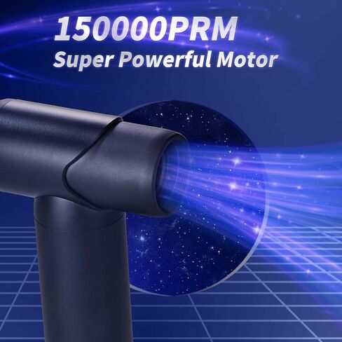 Compressed Air Duster-3 Gear Adjustable 100000RPM Electric Air Duster with LED Light, Rechargeable Cordless Air Blower for Keyboard Electric Devices Cleaning. Replaces Compressed Air Cans (Black) in Saudi Arabia