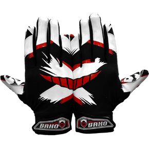 Jester 4.0 Football Gloves - Tacky Grip Skin Tight Enhanced Performance Football Gloves - Joker Pro Elite Super Sticky Receiver American Football Gloves - Adult & Youth Sizes