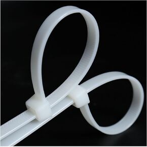 White Zip Ties 18 inch long(100 pcs) PA66 thick UV Resistant Large Cable Ties for indoor and outdoor use, 80lb Tensile Strength