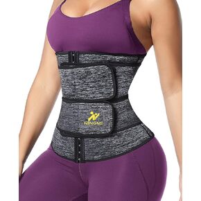NINGMI Sauna Waist Trainer for Women - Workout Sweat Waist Trimmer Womens Corset Waste Belly Belt Tummy Stomach Wrap Gym