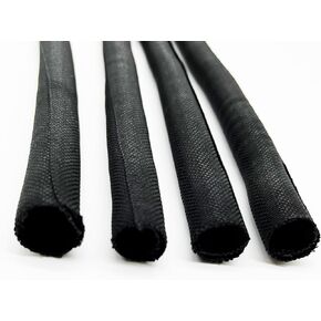 Split Mesh Cord Sleeve Loom Tubing Cable Cover Braided Cable Management Auto Protective Wire Harness Wrap Self Wrapping Woven 3/16"-16ft