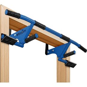 STOZM MultiEx Chin Up Bar – Doorway Chin Up Bar with Multiple Color Options, Push Up Capability, TPE-Protected Grip Positions, Smart Locking Mechanism and 450lbs Weight Capacity