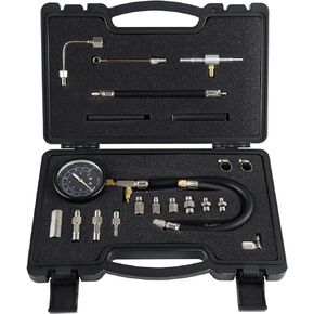 Lichamp Fuel Pressure Gauge Kit, Fuel Pump Pressure Test Kit with Pressure Tester Adapter and Hose, NB1BK