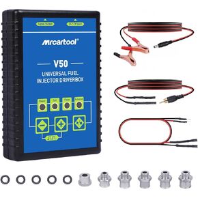 MR CARTOOL V50 Universal Fuel Injector Driverbox Injector Type Tester, Gasoline Diesel GDI Injectors Cleaner Tester Tool Use with Injector Cleaning Machine