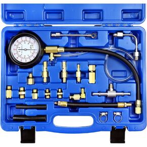 Fuel Injection Pump Pressure Tester Gauge Kit, Car Gasoline Gas Fuel Oil Injector Test Manometer Tool Set 0-140PSI, Universal for Auto Truck SUV Motorcycle ATV RV