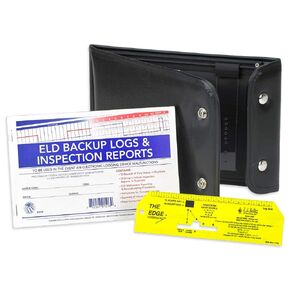 ELD Backup Log Book DVIR Kit - Includes ELD Backup Log Book,"The Edge" Professional Driver's Ruler & Vinyl Snap-Shut Log Book Cover - J. J. Keller & Associates