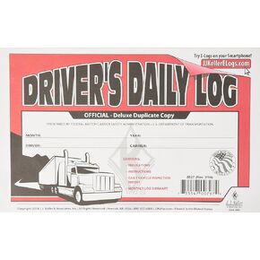 Driver Daily Log Book with Simplified Driver Vehicle Inspection Report & Daily Recap - Book Format, 2-Ply with Carbon, 8.5" x 5.5", 31 Sets of Forms Per Book - J. J. Keller & Associates