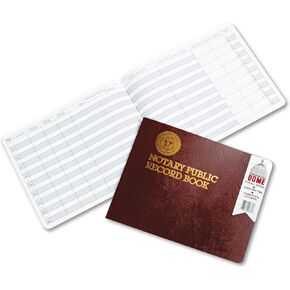 Dome 880 Notary Public Record, Burgundy Cover, 60 Pages, 8 1/2 x 10 1/2