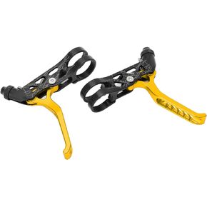Mountain Bike Brake Levers, Hollow Bike Brake Handle Light Weight Sturdy Accurate for Brompton 3sixty Mountain Bike(Golden)
