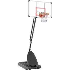 Basketball Hoop, 7.6-10 ft Adjustable Height Portable Backboard System, 50 inch Basketball Hoop & Goal, Kids & Adults Basketball Set with Wheels, Stand, and Fillable Base, for Outdoor/Indoor
