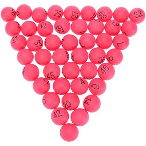TOYANDONA 100pcs Plastic Table Tennis Balls 4cm Numbered Bingo Ball Lottery Balls Colored Ping Pong Balls 1-100 Wedding Birthday Party Supplies Red