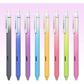 WRITECH Gel Pens Fine Point: Retractable Assorted Color Ink Pen Smooth Writing 8ct Multi Colored 0.7mm Medium Point for Journaling Coloring No Bleed & Smudge & Smear Gradient Barrel