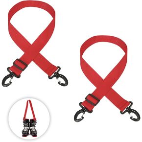 2pcs Ski Boot Carrier Straps with 360° Buckles, Adjustable Ski Skates Carrier Straps Ski Shoulder Strap for Carrying