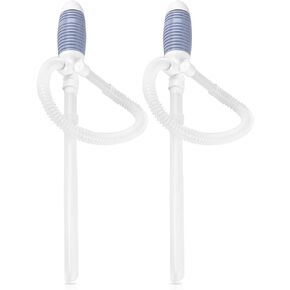 TERA PUMP 2 PK TRDP15 Heavy Duty Manual Fuel Transfer Pump Siphon, Fast Flow 3.2 GPM, Flexible Suction Tube, Hand Siphon Pump for Gasoline, Diesel, Light Oils, Kerosene, Non-Potable Water, and More
