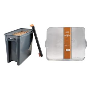 Traeger Pellet Grills BAC637 صندوق تخزين الحبيبات الجاف، تخزين الحبيبات الخشبية مع غطاء قفل، أسود