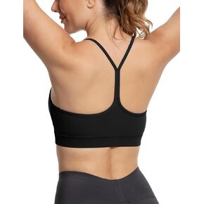 MathCat Y Back Sports Bra for Women, Padded Racerback Sports Bra Tank Top, Spaghetti Thin Strap Workout Yoga Bra