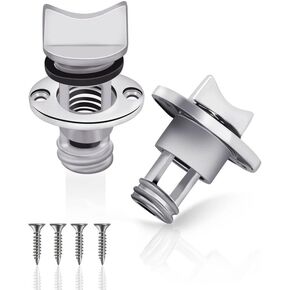 2 Pcs Oval Garboard Boat Drain Plugs, Marine 316 Stainless Steel Drain Plug Kit, Fits 1'' Hole - Thread for 3/4'' with Screws & Rubber Seal O-Rings for Dinghy Boats, Kayaks, Canoes and Yachts