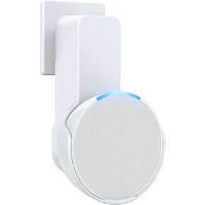 Maxonar Wall Mount for Ech0 P0p, Ech0 pop Wall Mount Speaker Stand Holder No Screws and Drill Needed Cable Hidden Storage - White