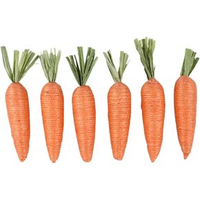 SOL MAR Jute Carrot Easter Decor - Create Festive Joy with 6-ct. Packs of Jute Carrots for Easter Bunny Decorations and Crafts