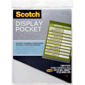 Scotch Display Pocket for items up to 8.5 in x 11 in (WL854C)