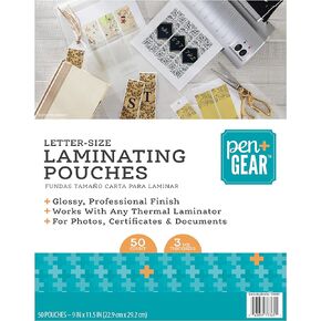 Pen+Gear 50-CT Thermal Laminating Pouches Letter Size 9" x 11.5" | 3 mil Glossy Professional Finish