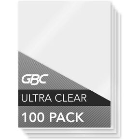 GBC Laminating Sheets / Pouches, HeatSeal Ultra Clear, Letter Size, 11-1/2"x9", 3 Mil, 100 Pack (3200401)