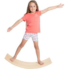 Balance Board Kids, BAIGEWA Wobble Board 33 Inch, Wooden Wobble Balance Board for Toddler, Kids Toddler Open Ended Learning Toy, Kids Balance Board Indoors and Outdoors