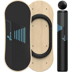 Sportneer Balance Board - 7 Modes Wobble Board with Adjustable Stoppers - Exercise Balancing Stability Trainer for Improve Balance, Surf Trainer & Physical Therapy - Roller and 2.8'' Ball Included