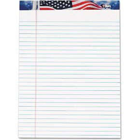 TOPS 75111 American Pride Writing Pad, Legal/Wide, 8 1/2 x 11 3/4, White, 50 Sheets (Pack of 12)