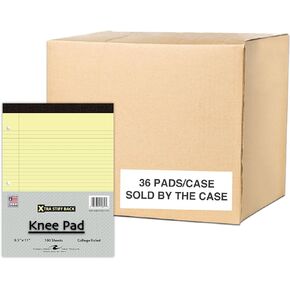 Roaring Spring Knee Pad College Ruled Extra Stiff Back Legal Writing Pad, 3 Hole Punched, 8.5 x 11.75" 100 Sheets, White