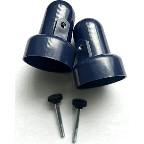 Trampolines Replacement Blue Pole caps with Flat Bottom, 2 Caps, 2 Bolts