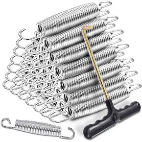 50 PCS Trampoline Springs 5.5" Heavy Duty Stainless Steel Replacement Trampoline Tool for Springs, Great for Outdoor Sports, Skywalker,Include One T-Types Snap Hook
