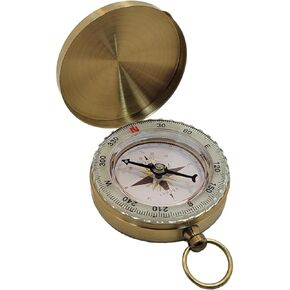 Glow in The Dark, Waterproof, Gold Brass Pocket Compass for Camping, Hiking, Wilderness Backpacking, Survival Gear Pack Orienteering Hunting Navigation Tool Gift for Kids, Adults
