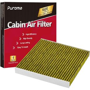 فلتر هواء المقصورة مع الكربون المنشط، متوافق مع Honda، CR-V، Civic، Accord، Odyssey، Pilot، Crosstour، Passport، Acura ILX، MDX، RDX، RLX، TLX، TSX، ZDX، بديل لـ CP134، CF10134 in Kuwait