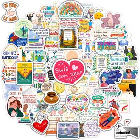 French Motivational Stickers for Students Inspirational Stickers for Teens Adults Teacher Women Positive Quotes Stickers for Journaling Reward French Classroom Vision Board