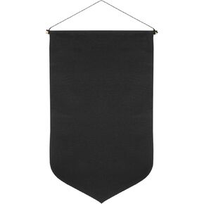 PATIKIL Enamel Pin Display Banner, 17" Length Canvas Blank Holder Board Wall Hanging for Trading Badge Flag Collection Organizer Book Collector Case Pennant Felt Bag Box, Black