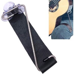 Guitar Balance Support Leather Classical Guitar Rest Support Z Shape Classical Guitar Foot Stool Strap Professional Guitar Lifter Guitar Leg Rest Bracket for Guitar Players Black