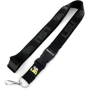 Aminco NCAA LSU Tigers Team Lanyard, Black on Black