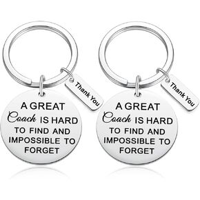2pc Sports Coach Gift, End Of The Season Coach Keychain Gift For Basketball Baseball Football Softball Team Club Assistant Coaches Retirement