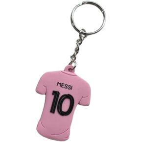 International Miami Home Jersey PVC Key Chain Keychain Messi 10 3D Printed Text and Number