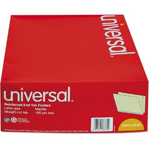 مجلدات علامات التبويب ذات الأطراف المستقيمة المعززة الفاخرة من Universal UNV13330 - Letter، مانيلا (100/صندوق) in Saudi Arabia