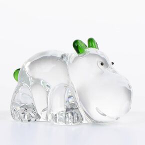 Qianwei AB COLOR Crystal Hippopotamus Gifts for Women - Handmade Hippopotamus Glass Animals Hippo Gifts Collectible Figurines Crystal Office Desk Table Home Decor Paperweight