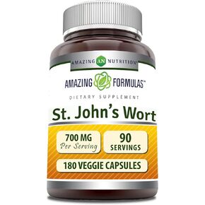 Amazing Formulas St. Johns Wort Supplement | Hypericum Perforatum Extract | 700 Mg per Serving | 180 Veggie Capsules | Gluten Free | Non-GMO | Made in USA