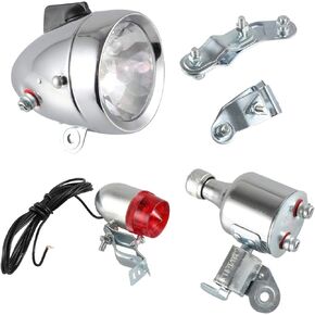 JRL 12V 6W 6V 3W Motorized Bicycle Head Tail Lamp Friction Generator Dynamo Light Kit Suit