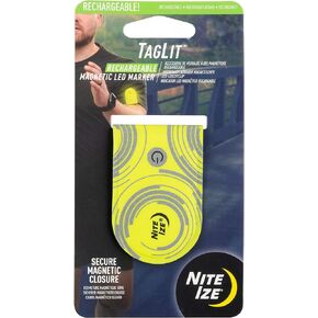Nite Ize TGLR-33-R3 TagLit Rechargeable Magnetic LED Marker Safety Light, One Size, Yellow
