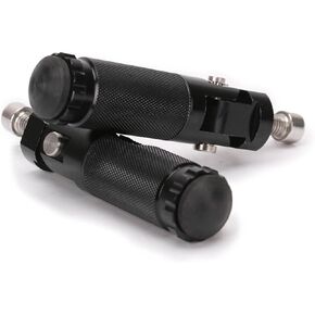 PACEWALKER CNC Motorcycle Foot Peg Universal Aluminum Pedals for Motorcycle Electric Car 8MM 90 Degree Folding Support Rod 2Pcs (Black)